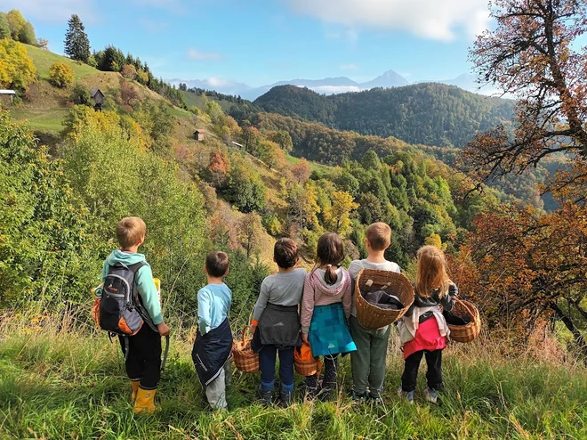 Gredo tudi po kostanj in uživajo v domačih razgledih. FOTO: osebni arhiv
