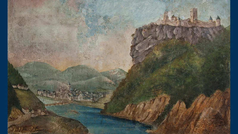 Fotografija: Celje s Starim gradom, Johann Benedict Huster, 1696. FOTO: hrani PMC