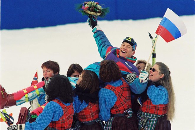 Večkrat je fotografiral na olimpijskih igrah, med drugimi Jureta Koširja v Lillehammerju. FOTO: Joco Žnidaršič
