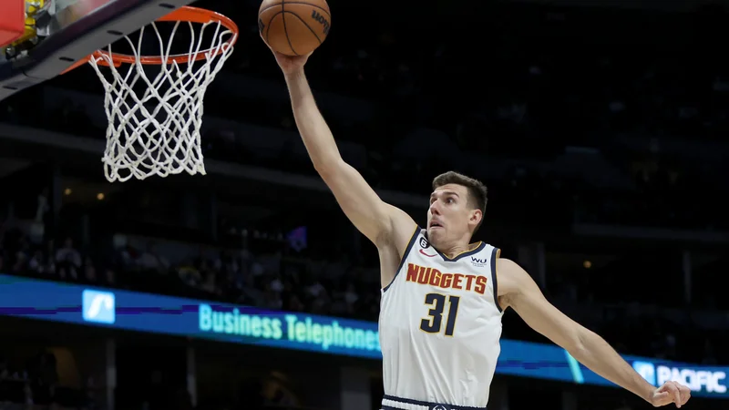 Fotografija: Vlatko Čančar odlično izkorišča svoje priložnosti in je vse bolj viden član Denverja, ki je v ligi NBA na drugem mestu zahodne konference. FOTO: Matthew Stockman/AFP