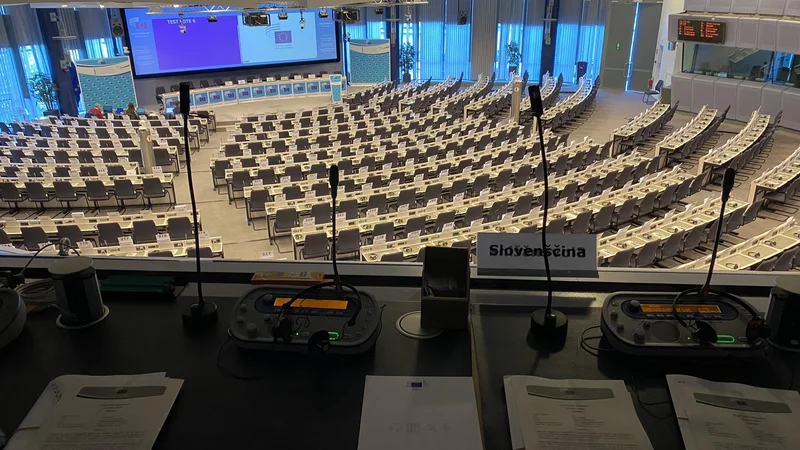 Fotografija: Za institucije EU tolmači iz tujega v materni jezik, če pa bi želela tolmačiti iz maternega v tuji jezik, bi morala opraviti poseben akreditacijski izpit. FOTO: osebni arhiv