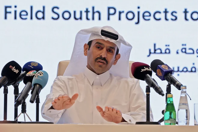 Saad al Kaabi namerava izkoristiti priložnost za prodajo več plina.

FOTO: Karim Jaafar/AFP
