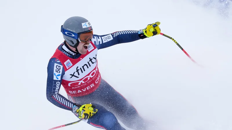 Fotografija: Aleksander Aamodt Kilde je še enkrat ugnal vse tekmece. FOTO: Michael Madrid/USA Today Sports