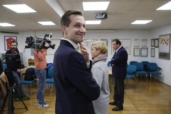 Matija Kovač in Bojan Šrot. Celje, 4. december 2022. FOTO: Leon Vidic
