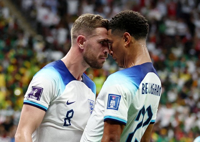 Jordan Henderson et Jude Bellingham ont été les créateurs du premier but pour l'Angleterre.  PHOTO : Marko Djurica/Reuters