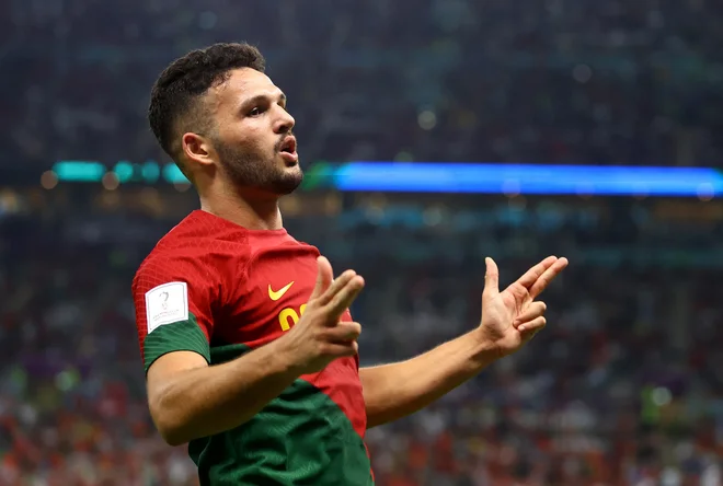 Goncalo Ramos je bil za Švicarje neustavljiv. FOTO: Hannah Mckay/Reuters
