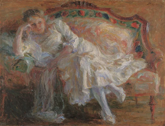 Matej Sternen: Na divanu, 1912&ndash;1914 Fotografije Narodna galerija
