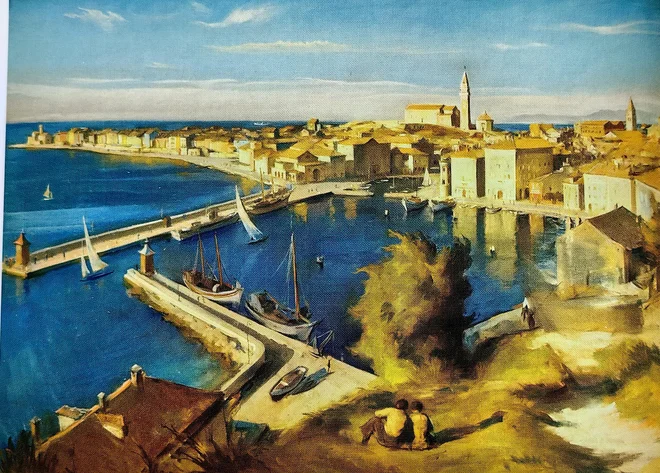 Piran, kot ga je naslikal Božidar Jakac oktobra 1954, v tehniki pastela. Slika je krasila salon ladje Piran od leta 1959 do 1986.
