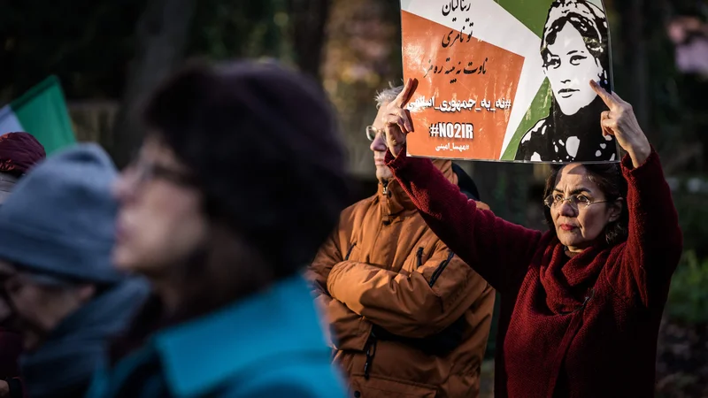 Fotografija: Protesti v Iranu. FOTO: Bart Maat/Afp