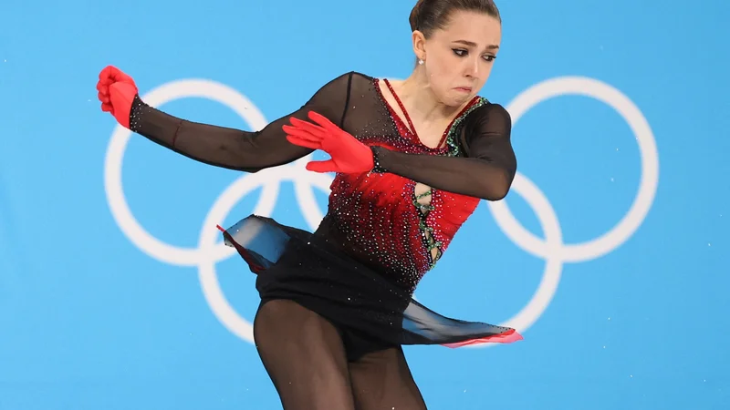 Fotografija: Umetnostna drsalka Kamila Valijeva je bila ena največjih ruskih zvezdnic na letošnjih olimpijskih igrah v Pekingu. FOTO: Phil Noble/Reuters