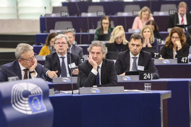 Premier Golob danes v Strasbourgu. FOTO: Fred Maravux/Evropski parlament
