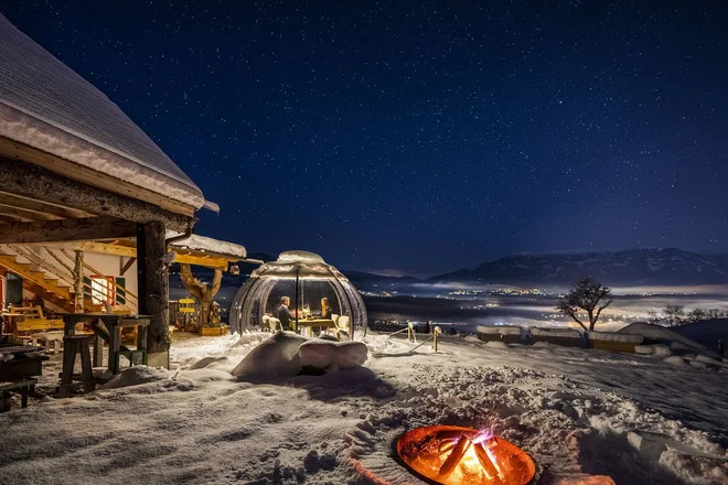 Večerja pod stekleno kupolo. FOTO: Millstaettersee.com