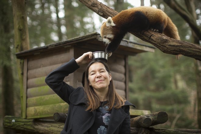 Barbara Mihelič, direktorica živalskega vrta Ljubljana, pravi, da imajo živali prav pozimi najlepšo dlako.

Foto Jure Eržen
