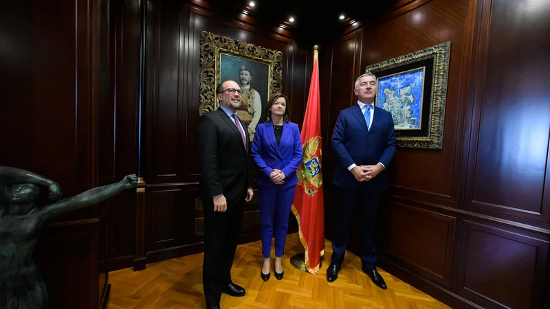 Fotografija: Ministrica za zunanje zadeve Tanja Fajon in njen avstrijski kolega Alexander Schallenberg sta bila včeraj v Črni gori, kjer sta se srečala tudi s predsednikom Milom Đukanovićem. Foto MZZ