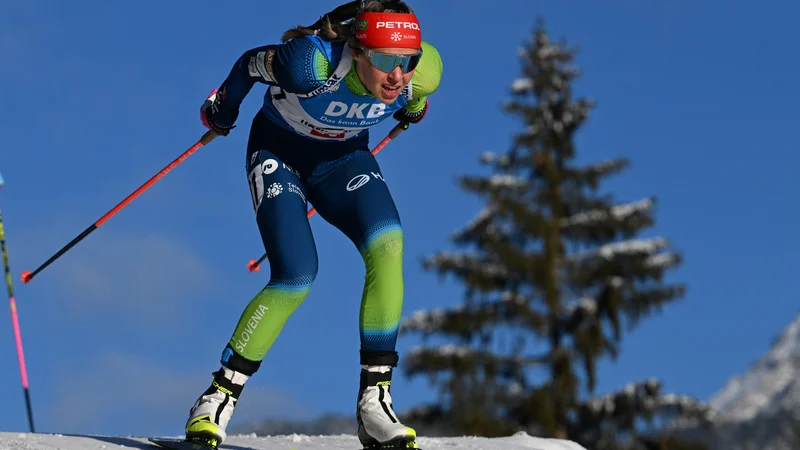 Fotografija: Anamarija Lampič v biatlonu napreduje iz dneva v dan. FOTO: Joe Klamar/AFP