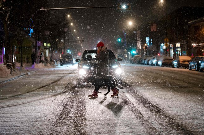 Zimske razmere v Quebecu v Kanadi. FOTO: Andrej Ivanov/AFP
