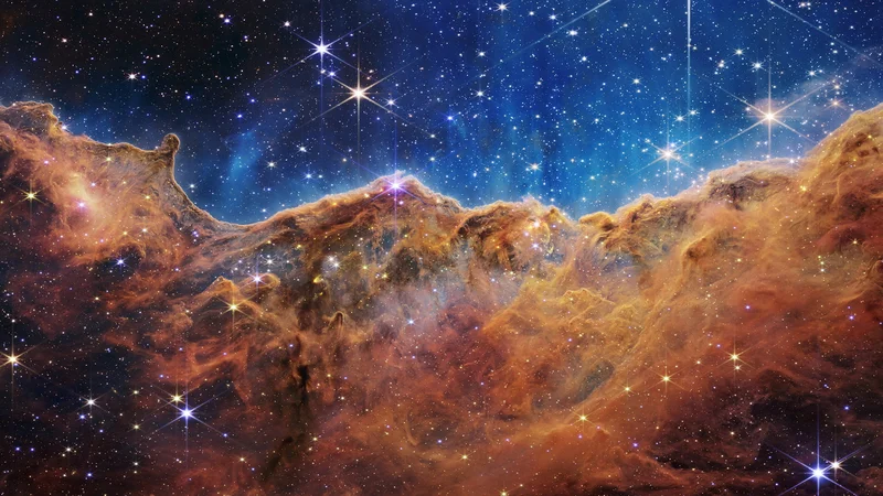Fotografija: Meglica Gredelj (Carina) je bila ena prvih predstavljenih fotografij teleskopa James Webb. Foto NASA, ESA, CSA/Reuters