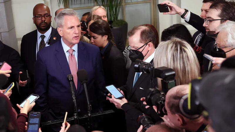 Fotografija: Republikanec Kevin McCarthy se bojuje za tretji najpomembnejši politični položaj ZDA. FOTO: Kevin Dietsch/Getty Images via AFP