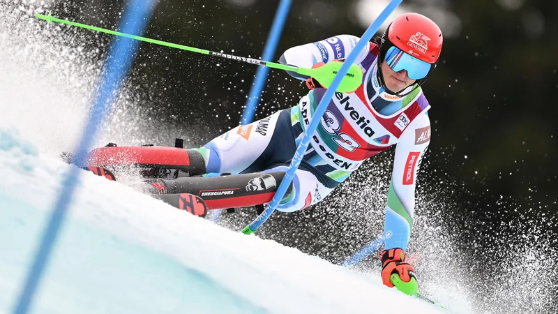 Fotografija: Štefan Hadalin je v finalu napredoval z 20. mesta na 14. FOTO: Fabrice Coffrini/AFP
