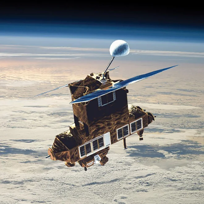 NASA&#39;s retired Earth Radiation Budget Satellite (ERBS) is expected to reenter Earth&#39;s atmosphere in early January.
Credits: NASA Foto Nasa
