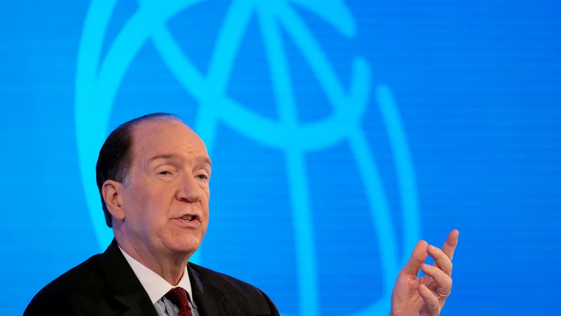 Fotografija: Predsednik Svetovne banke David Malpass opozarja na posledice šibkejše rasti predvsem za najranljivejše države. Foto James Lawler Duggan/Reuters