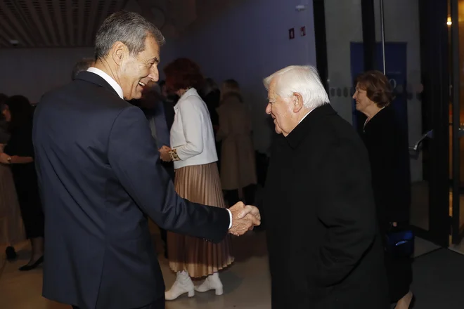 Stojan Petrič in Milan Kučan. FOTO: Leon Vidic
