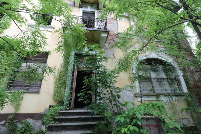 Če investitor ne bo takoj začel z deli, se bo stavba nekdanjega hotela Bellevue zrušila sama vase. FOTO:&nbsp;Dejan Javornik/Delo
