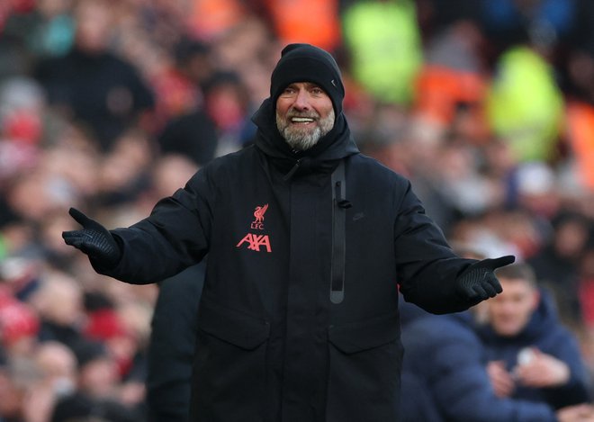 Trener Liverpoola Jürgen Klopp ne more biti navdušen. FOTO: Phil Noble/Reuters

