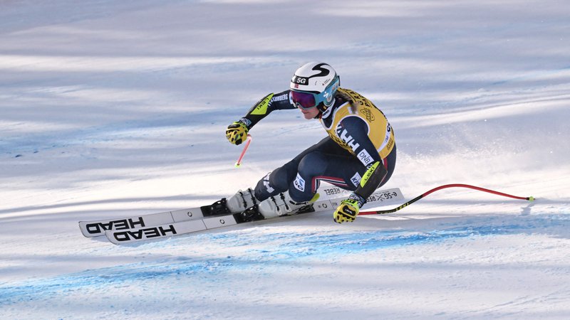 Fotografija: Norvežanka Ragnhild Mowinckel je bila najhitrejša na današnjem superveleslalomu v Cortini d'Ampezzo. FOTO: Tiziana Fabi/AFP
