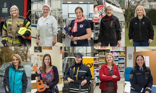 Portretiranke razstave Spregledane/Overlooked: Suzana Anžur, Brigita Škafar, Breda Lozar, Metka Končar, Branka Leš, Aleksandra Došenović, Eva Jekovec, Polona Cerar, Mateja Bric in Majda Nagode FOTO: Mankica Kranjec
