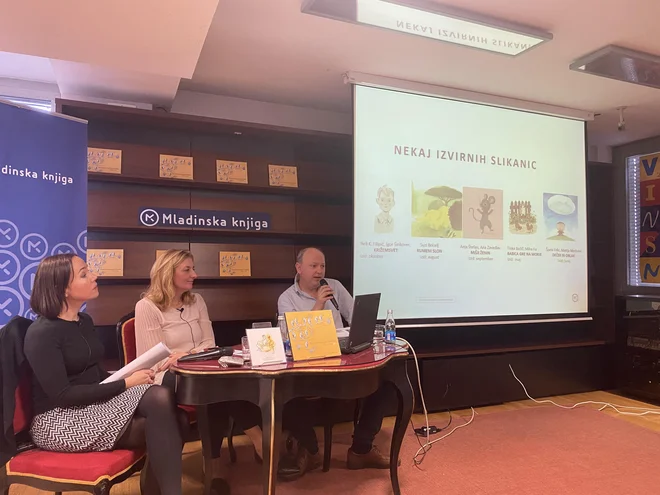 Program letošnjih izdaj Mladinske knjige so predstavili glavna urednica Alenka Kepic Mohar, vodja uredništva leposlovja Andrej Ilc in vodja uredništva priročnikov Urška Kaloper. FOTO:&nbsp;Nina Kožar
