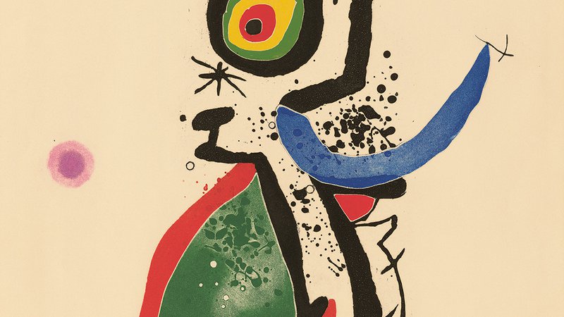 Fotografija: Joan Miró: Brez naslova (1974), akvatinta in jedkanica FOTO: arhiv muzeja Albertina
