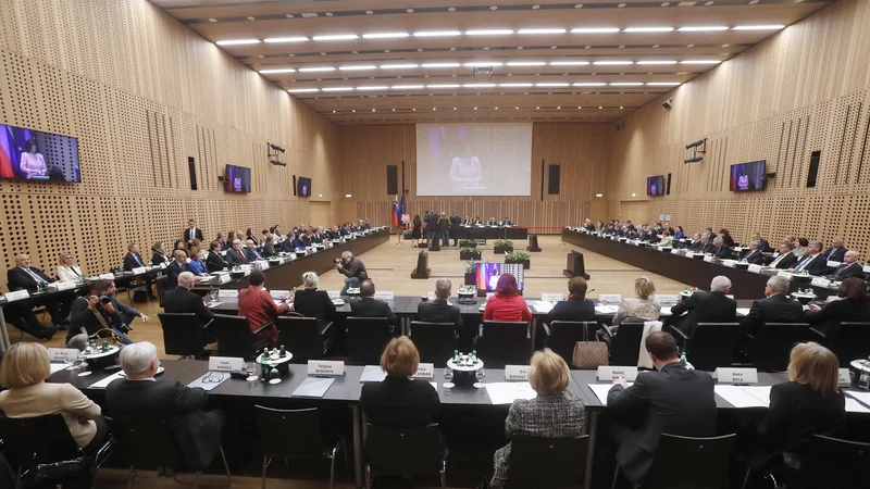 Nataša Pirc Musar: &raquo;Bistveno je, da se ključni akterji na zunanjepolitičnem področju poslušamo med seboj, sodelujemo in skupaj delamo za Slovenijo in njeno prepoznavnost tudi v mednarodnih okoljih.&laquo; FOTO: Leon Vidic/Delo
