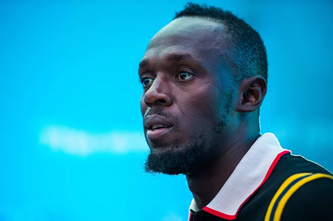 Usain Bolt na novinarski konferenci leta 2018. FOTO: Martin Bureau/AFP
