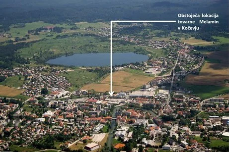 Melamin je podjetje, ki deluje sredi Kočevja. FOTO: Preliminarna študija
