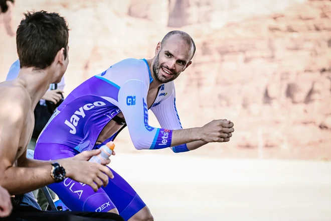 Luka Mezgec je dobro razpoložen v Savdski Arabiji. FOTO: Pauline Ballet/Saudi Tour
