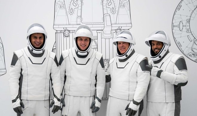 Člani odprave crew dragon 6: Andrej Fedjejev, Warren "Woody" Hoburg, Stephen Bowen in Sultan Al Nejadi. FOTO: SpaceX
