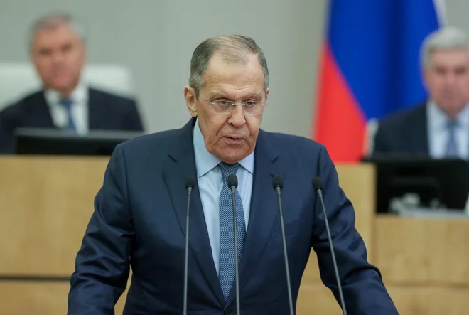 Sergej Lavrov rusko zunanje ministrstvo vodi od leta 2004. FOTO:&nbsp;ruska duma/Reuters
