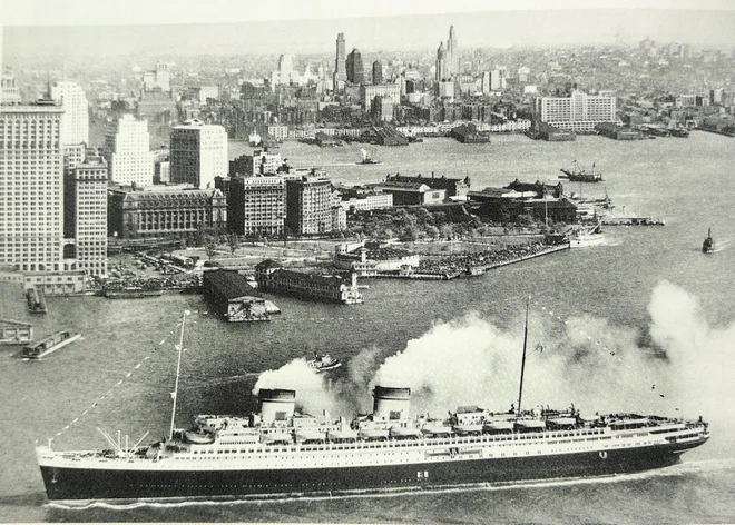 Rex pred New Yorkom, iz zbirke Maurizuia Elisea iz Trsta. FOTO: Pomorski muzej Piran
