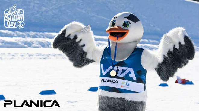 Maskota Vita je bila predstavljena lani januarja, 400 dni pred Planico 2023. FOTO: promocijsko gradivo
