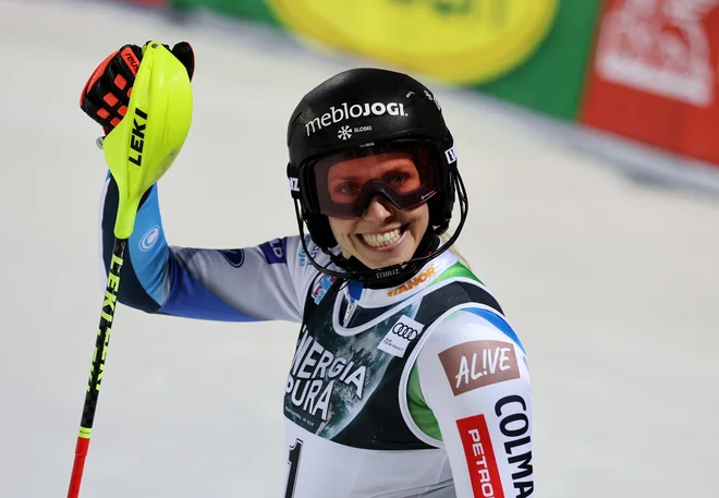 Mikaela Shiffrin je bila ob zlato na drugi progi. FOTO: Fabrice Coffrini/AFP
