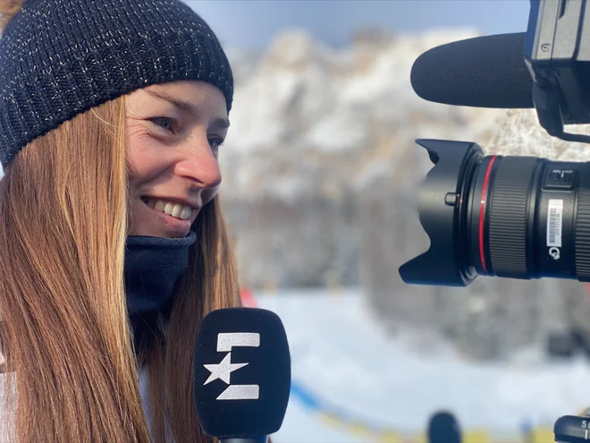 Tina Maze se odlično znajde v novi (novinarski) vlogi. FOTO: Osebni arhiv
