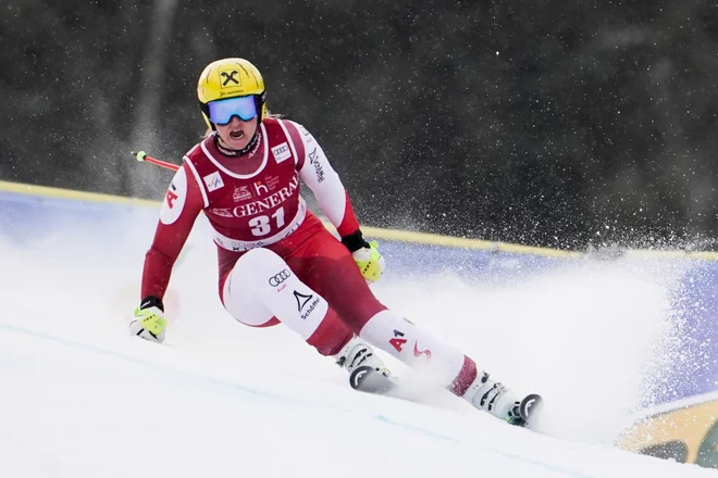 Nina Ortlieb je izkoristila vremenske razmere. FOTO: Stian Lysberg Solum/AFP
