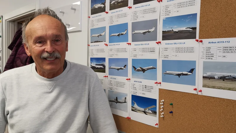 Fotografija: Milan Krajnc, pilot, menedžer in solastnik letalskega prevoznika Amelia International: Naših šestnajst potniških letal leti po vsem svetu, tu in tam tudi z Brnika. Foto Milena Zupanič