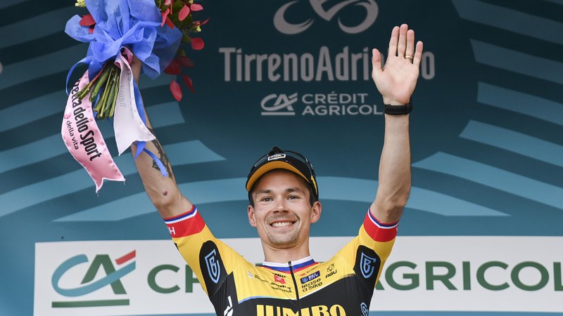 Fotografija: Primož Roglič je v četrti etapi Tirrena–Adriatica slavil svojo prvo letošnjo zmago. FOTO: Gian Mattia d'Alberto/LaPresse
