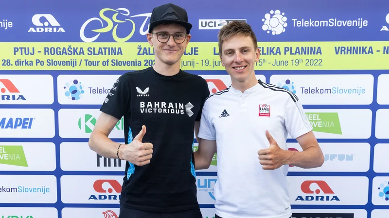 Fotografija: Matej Mohorič in Tadej Pogačar FOTO: Vid Ponikvar/Sportida
