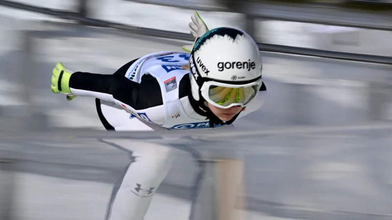 Fotografija: Ema Klinec je poletela do novega svetovnega rekorda. FOTO: Ina Fassbender/AFP
