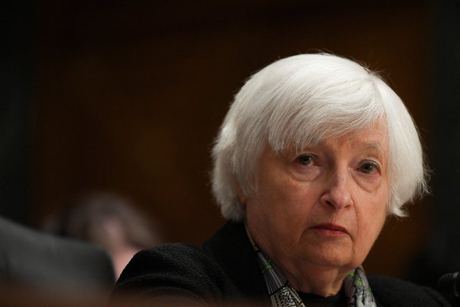 Ameriška finančna ministrica Janet Yellen je minuli teden zatrjevala, da je ameriški bančni sistem trden. Foto Mary F. Calvert/Reuters
