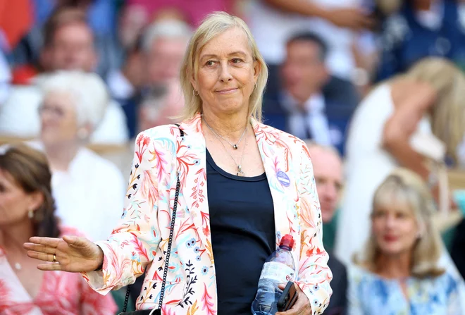 Martina Navratilova si je lani ogledala finale v Wimbledonu. FOTO: Hannah Mckay/Reuters
