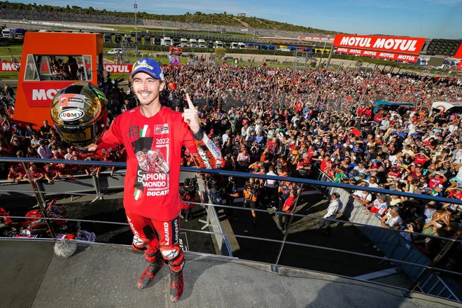 Francesco Bagnaia je bil junak prejšnje sezone v kraljevskem razredu motoGP. FOTO: Ducati Lenovo Team